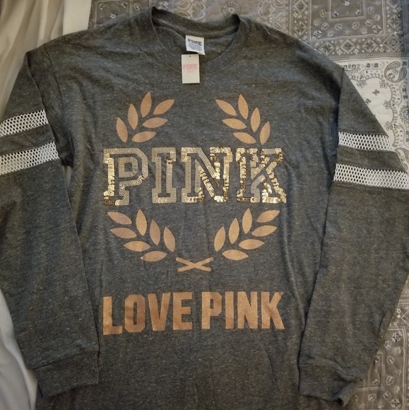 VS Pink Long Sleeve Campus Tee - Picture 1 of 6